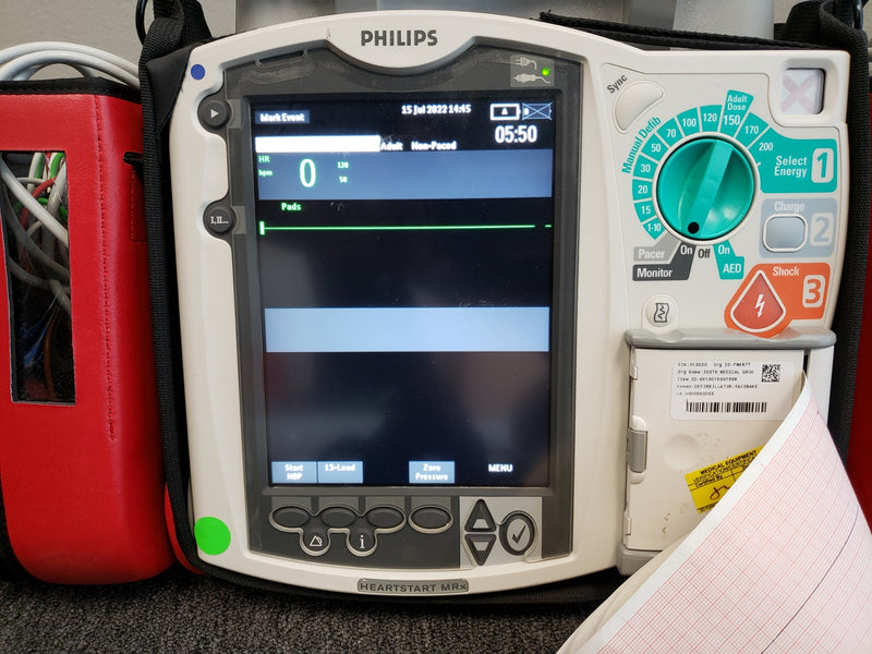Philips HeartStart MRX Defibrillator with Case, Batteries and Accessories