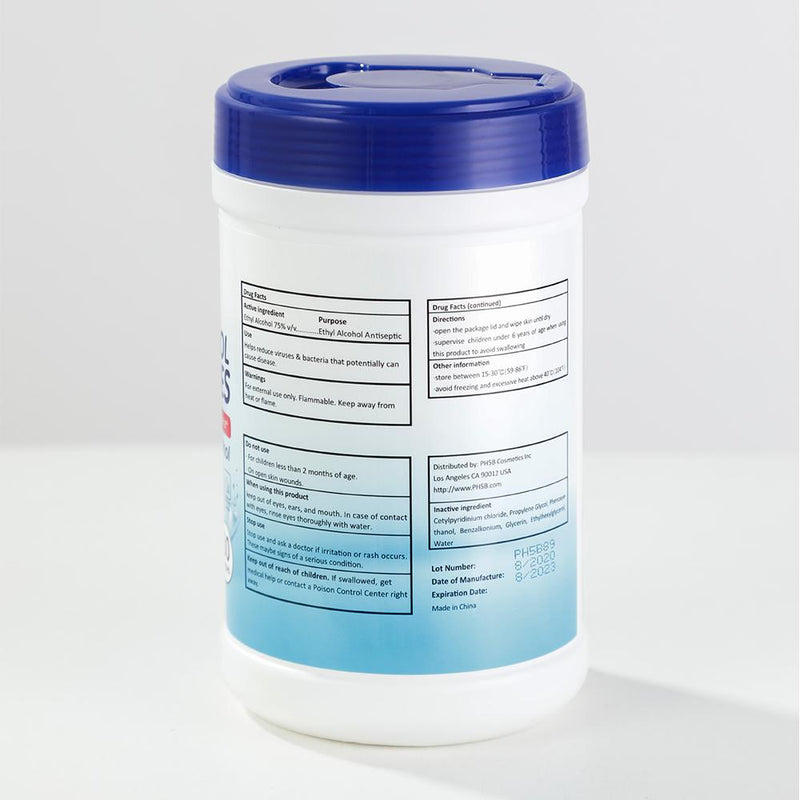 Disinfectant Wipes Canister 80 ct, Biodegradable Eco-Friendly, Kills 99.9 Viruses/Bacteria