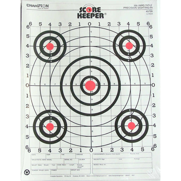 SK 100YD RFL SGT-IN OR/BLK BULL TGT 12PK