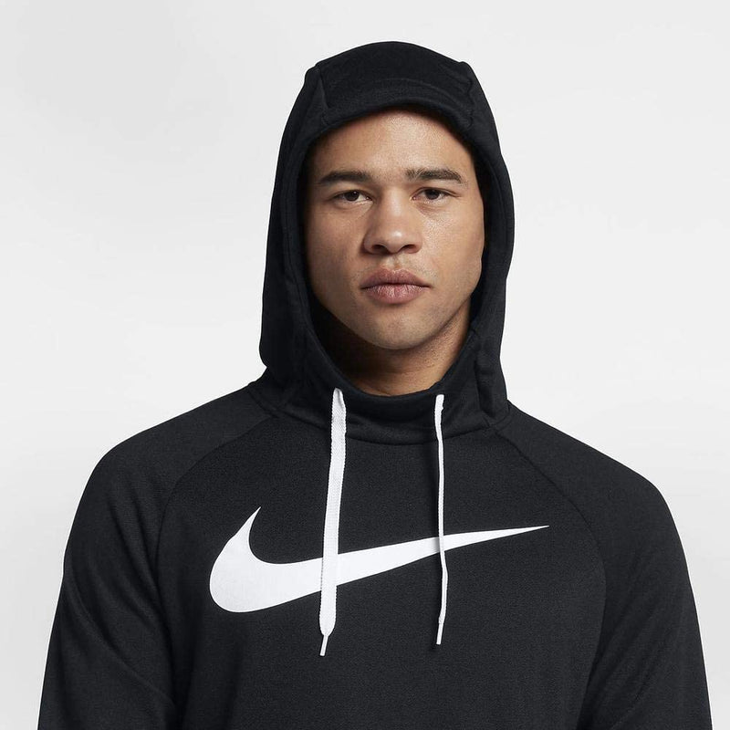 NIKE Men's Dry Pullover Swoosh Hoodie, Black/White