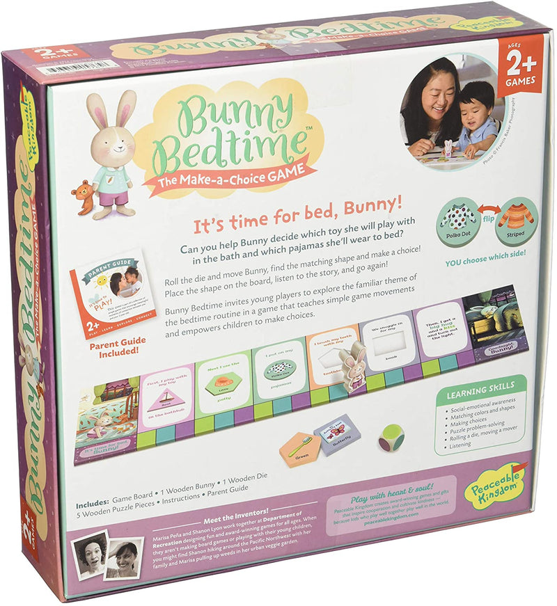 Peaceable Kingdom Bunny Bedtime The Make a Choice Game for You and Your 2 Year Old