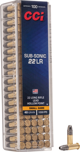 CCI SUBSONIC 22LR 1050FPS 40GR