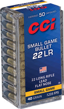CCI AMMO SGB 22LR 1235FPS 40GR