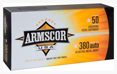 ARMSCOR AMMO 380ACP 95GR FMJ