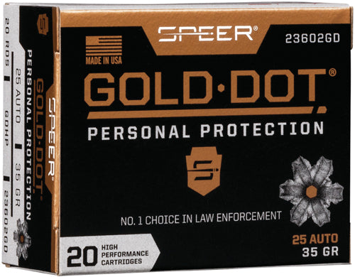 SPEER AMMO GOLD DOT .25ACP