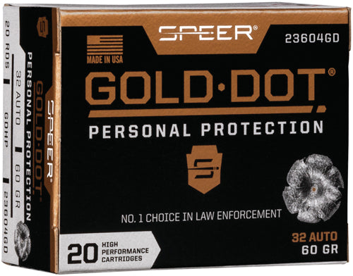 SPEER AMMO GOLD DOT .32ACP