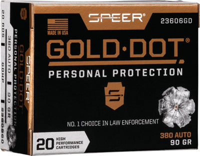 SPEER AMMO GOLD DOT .380ACP