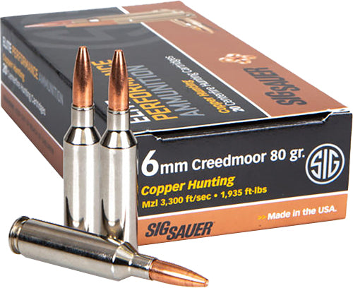 SIG AMMO 6MM CREEDMOOR 80GR.