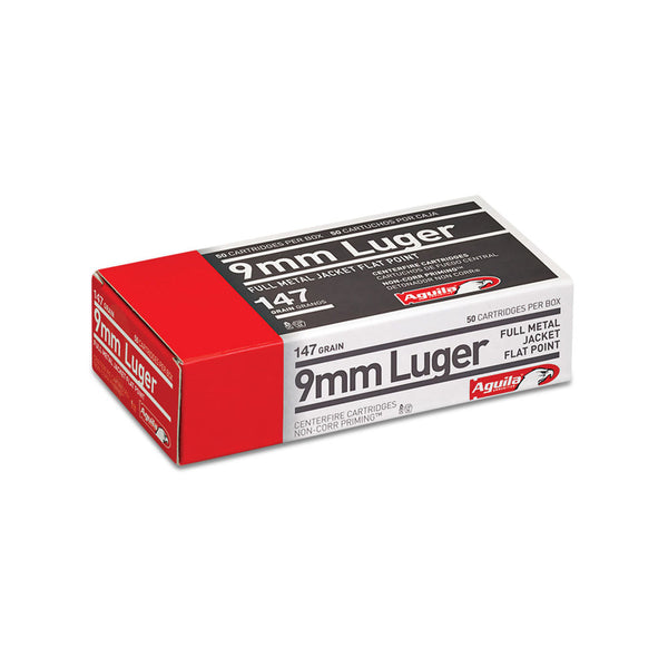 AMMO 9MM FMJ FLAT POINT 147GR 50RD/BX