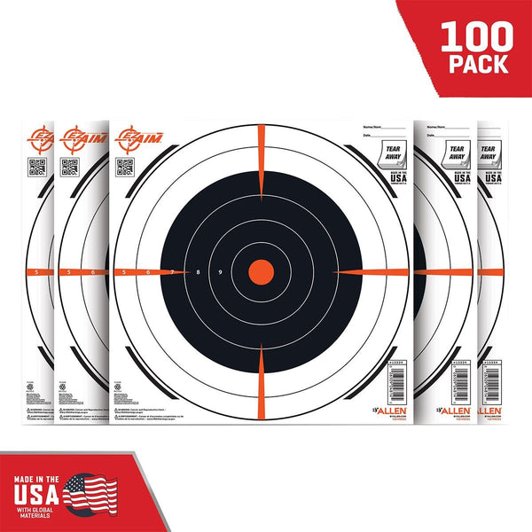 ALLEN EZAIM PAPER 12 X 12 BULLSEYE TARGET 100 PER PAD