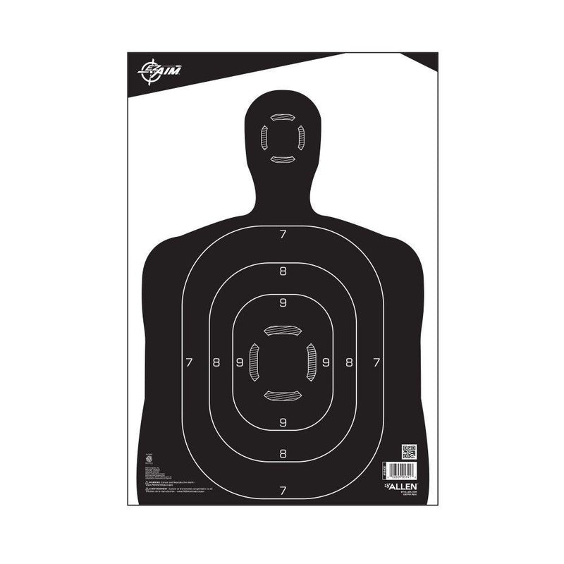 EZ AIM PAPER 12 x 18 BLACK SILHOUETTE TARGET 100 BULK