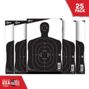 ALLEN EZ AIM PAPER SILHOUETTE TARGET 12 X 18 BLACK & WHITE TARGET 25 PACK