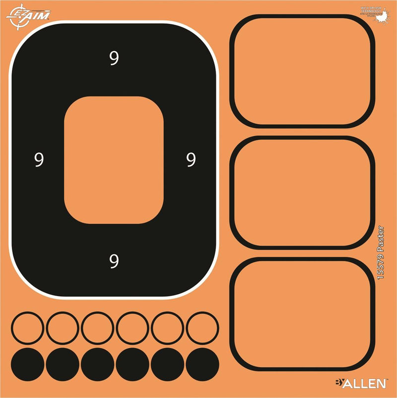 ALLEN EZ AIM ADHESIVE SPLASH HANDGUN TRAINING KIT 14 IN X 22 IN WITH STAND