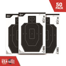 ALLEN EZAIM APAPER IPSC 1/2 SIZE TARGET 12 X 18 BLACK & WHITE 50 PER PACK