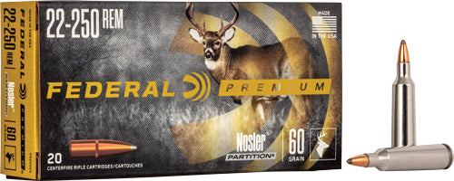 FEDERAL 22-250 REM 60GR NOSLER