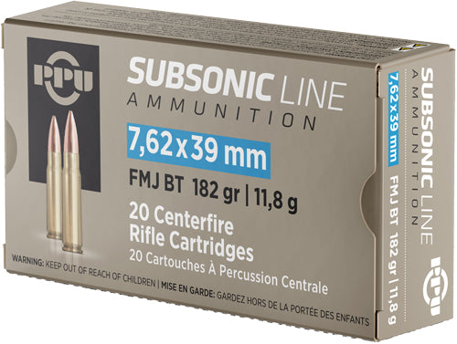 PPU AMMO SUBSONIC 7.62X39