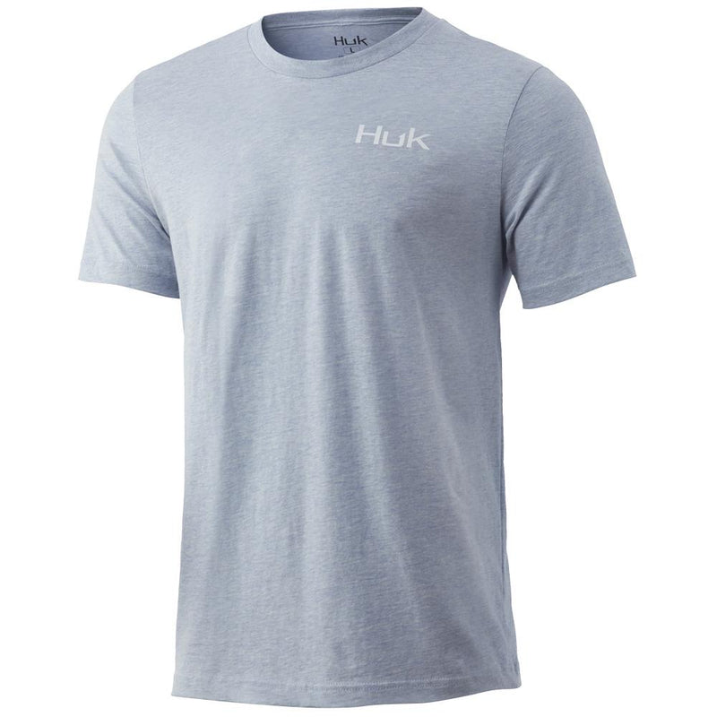 Huk American Badge Tee Ice Blue Heather S