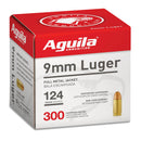 Aguila 9MM FMJ 124 GR 300/RD Bulk Pack