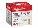 Aguila 9MM FMJ 115 GR 300/RD Bulk Pack