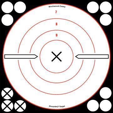 BIRCHWOOD CASEY SHOOT-N-C 12in WHITE/BLACK X-BULLS-EYE - 5-PK