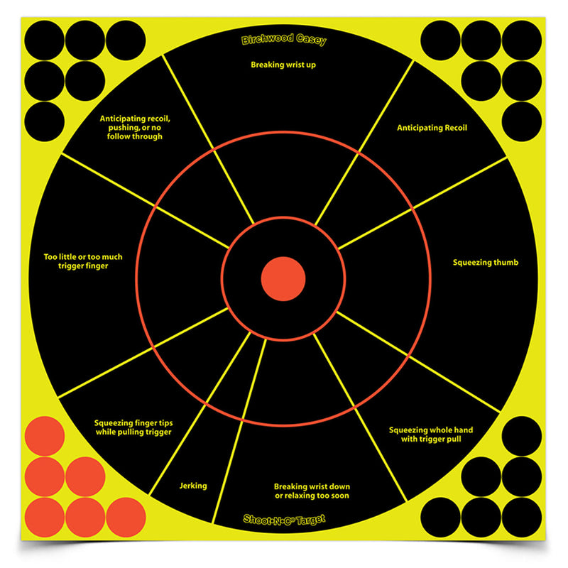 SHOOT-N-C 12" HANDGUN TRAINER TARGET - 100 SHEET PACK