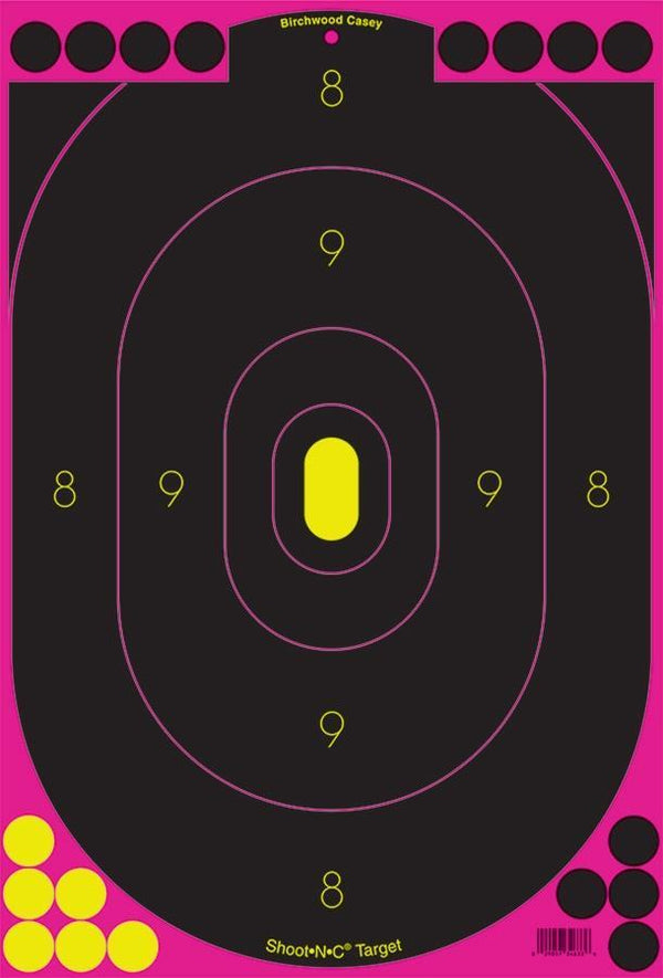 SHOOT-N-C 12" X 18" OVAL PINK SILHOUETTE TARGET - 5-PK