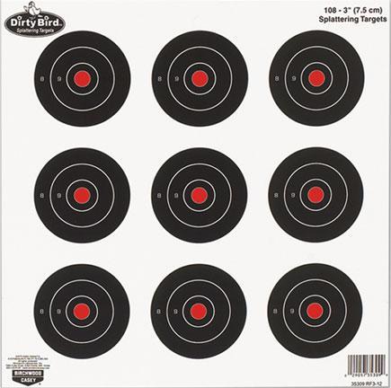 DIRTY BIRD 3" - 192 BULL'S-EYE TARGETS - 12-PK