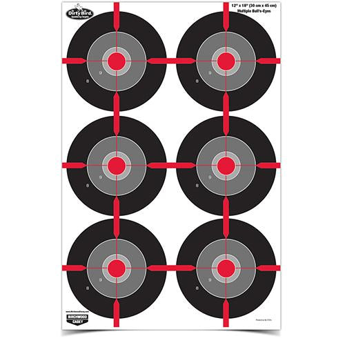 DIRTY BIRD 12" X 18" MULTIPLE BULL'S-EYE TARGET - 8-PK