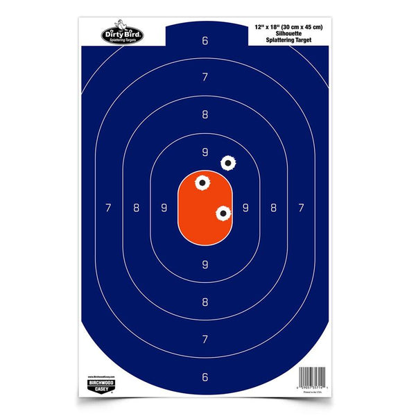 DIRTY BIRD12" X 18" BLUE/ORANGE OVAL SILHOUETTE TARGET - 50-PK