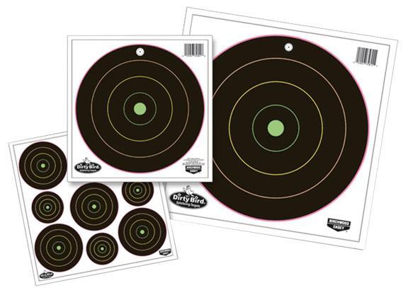 DIRTY BIRD 12" MULTI-COLOR BULL'S-EYE TARGETS - 10-PK