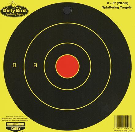 DIRTY BIRD 8" YELLOW BULL'S-EYE TARGET - 8-PK