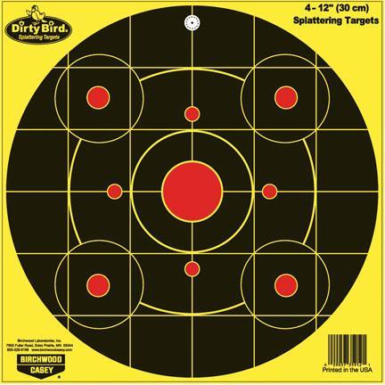 DIRTY BIRD 12" YELLOW BULL'S-EYE TARGET - 4-PK