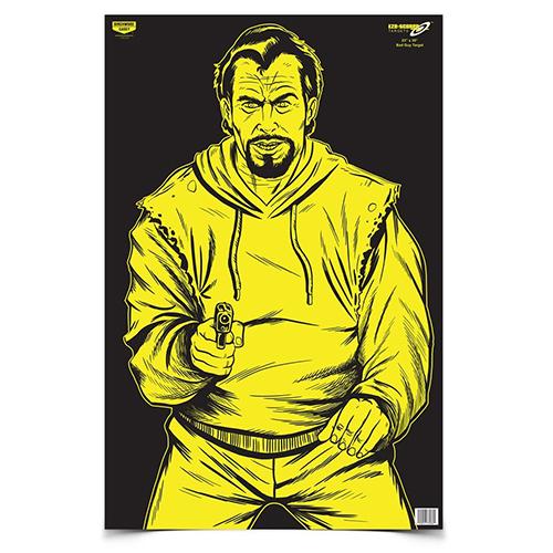 EZE-SCORER 23" X 35" BC BAD GUY BLACK/YELLOW - 5 PAPER-PK (FOLDED)