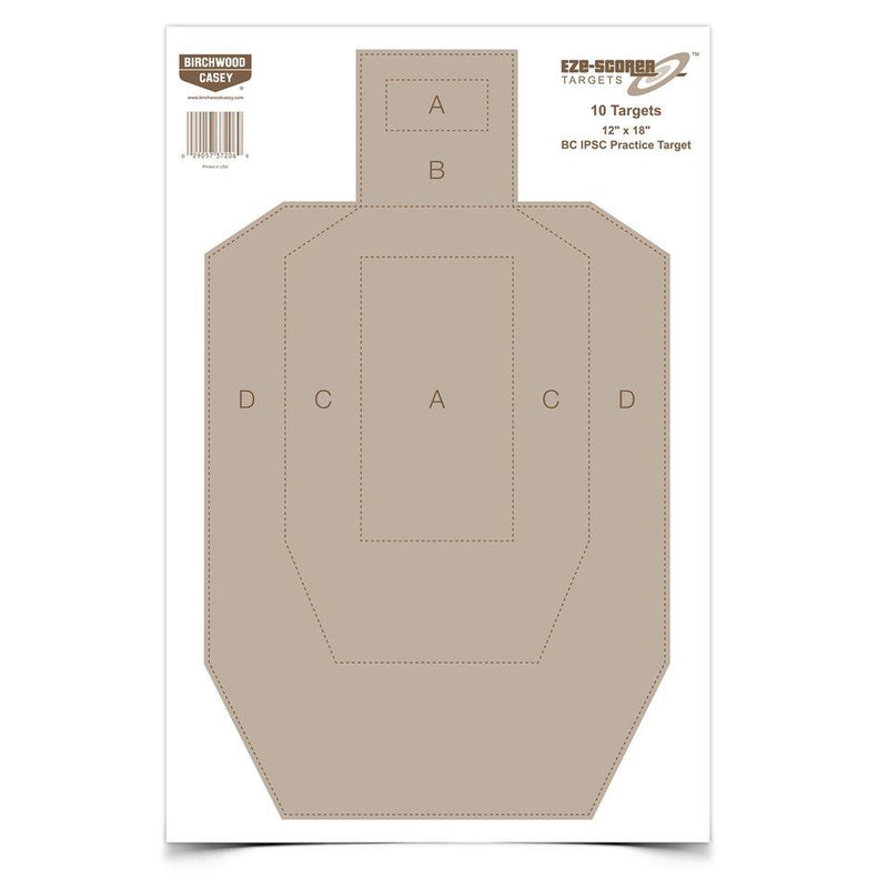 EZE-SCORER 12" X 18" BC IPSC PRACTICE PAPER - 10-PK