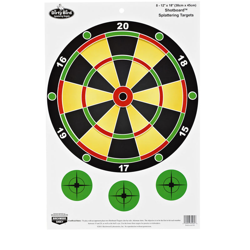 DIRTY BIRD 12X18IN SHOTBOARD 8PK