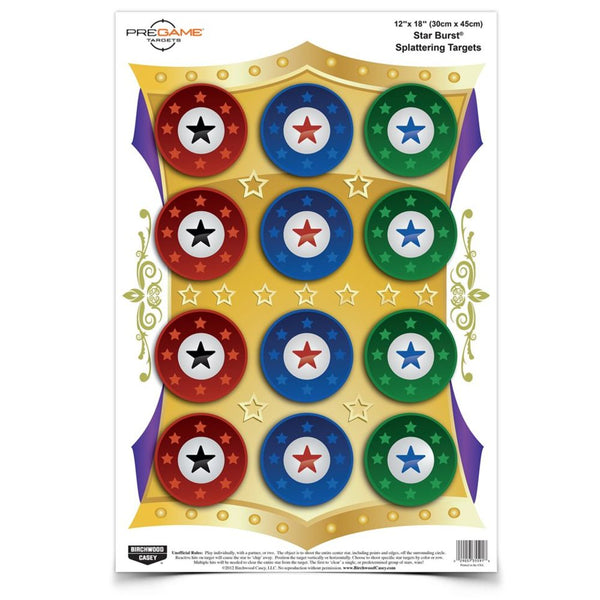 PREGAME STARBURST 12X18IN TARGETS 100PK