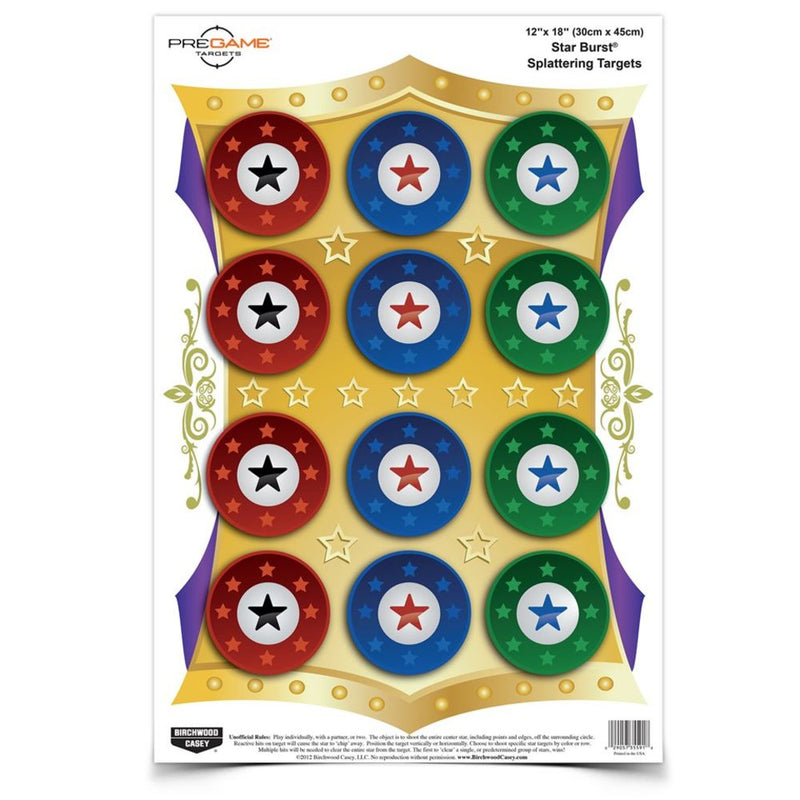 PREGAME STARBURST 12X18IN TARGETS 100PK