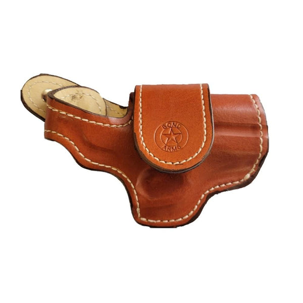 Leather Driving Holster 35in brl/trigger guard Tan w/ White Stitching RH