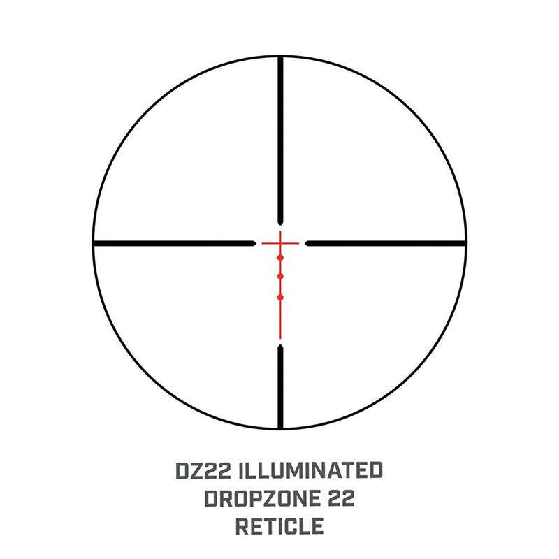 3-9x40 Rimfire Black Riflescope DZ22 illum Reticle Hang Box