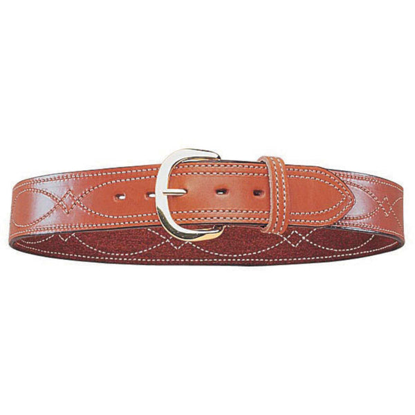 B9-FANCY STITCHED BELT TAN SZ38 BRS