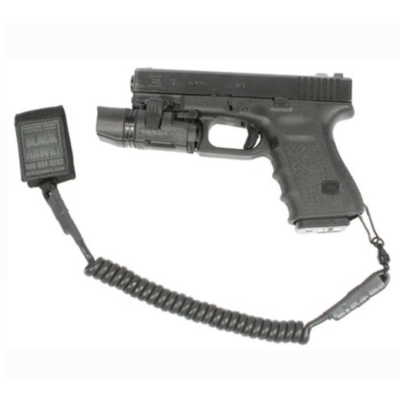TACTICAL PSTL LANYARD COIL BLK