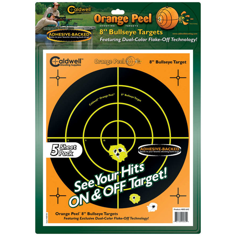 ORANGE PEEL 8IN BULLSEYE 8IN 5PK