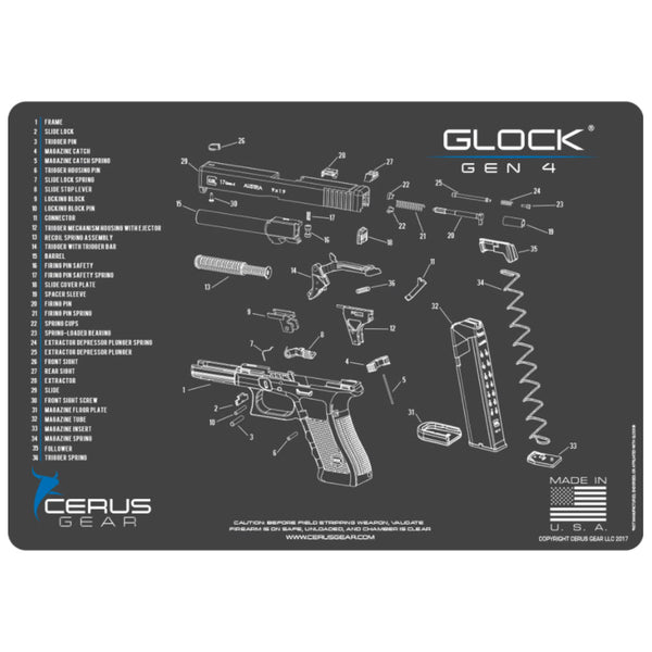 GLOCK GEN 4 SCHEMATIC GRAY/BLUE