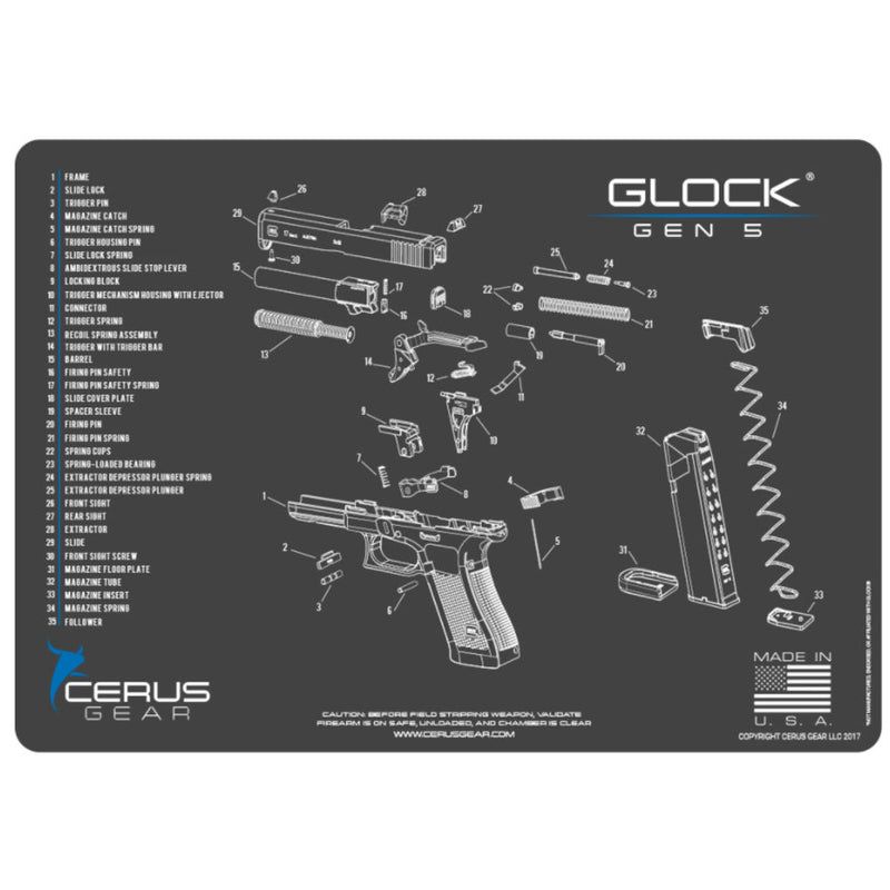 GLOCK GEN 5 SCHEMATIC GRAY