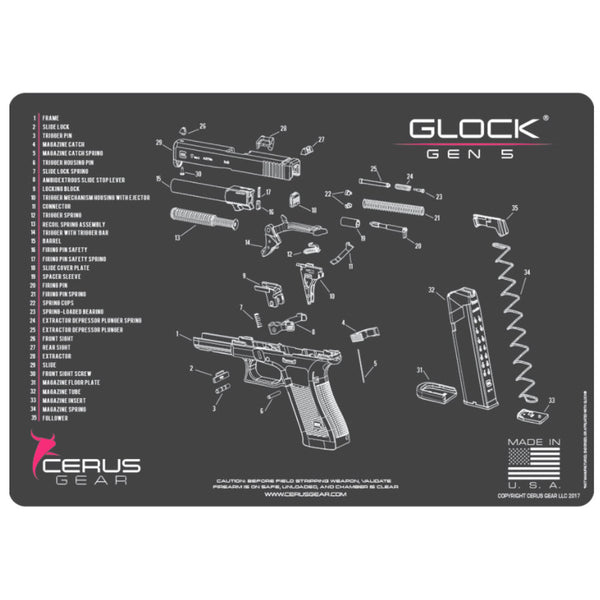 GLOCK GEN 5 SCHEMATIC GRAY/PINK