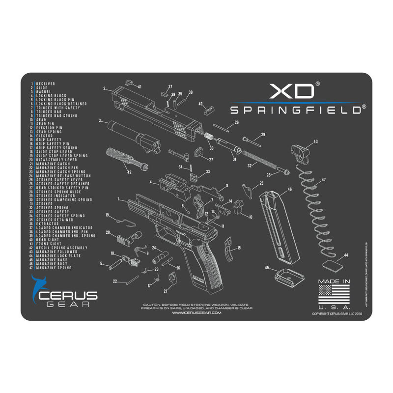 SPRINGFIELD XD SCHEMATIC CHAR GRAY