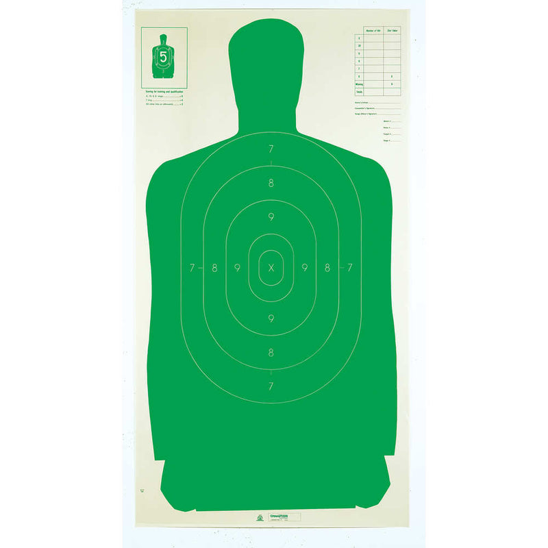 B27FSA SILHOUETTE TARGET GRN 100PK