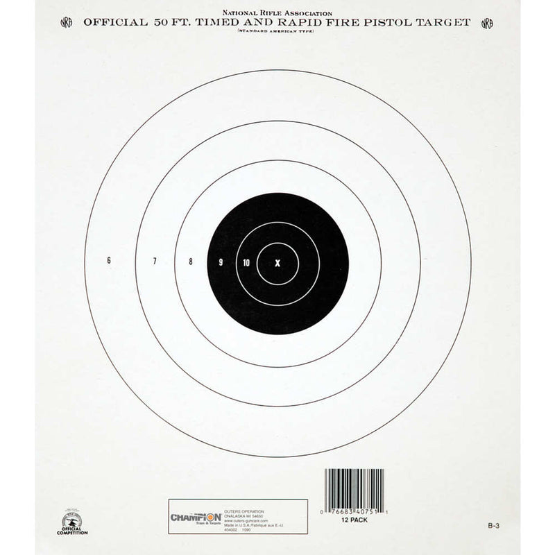 NRA GB-3 50 FT TIMED/RF TQ TARGET 12PK