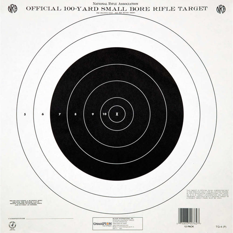 NRA GTQ-4 100YD SGL BULL TQ TARGET 12PK