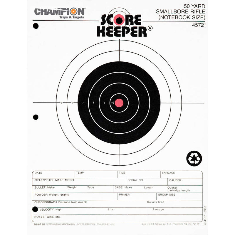 SK 50YD SM BORE ORG/BLK BULL TGT 12PK